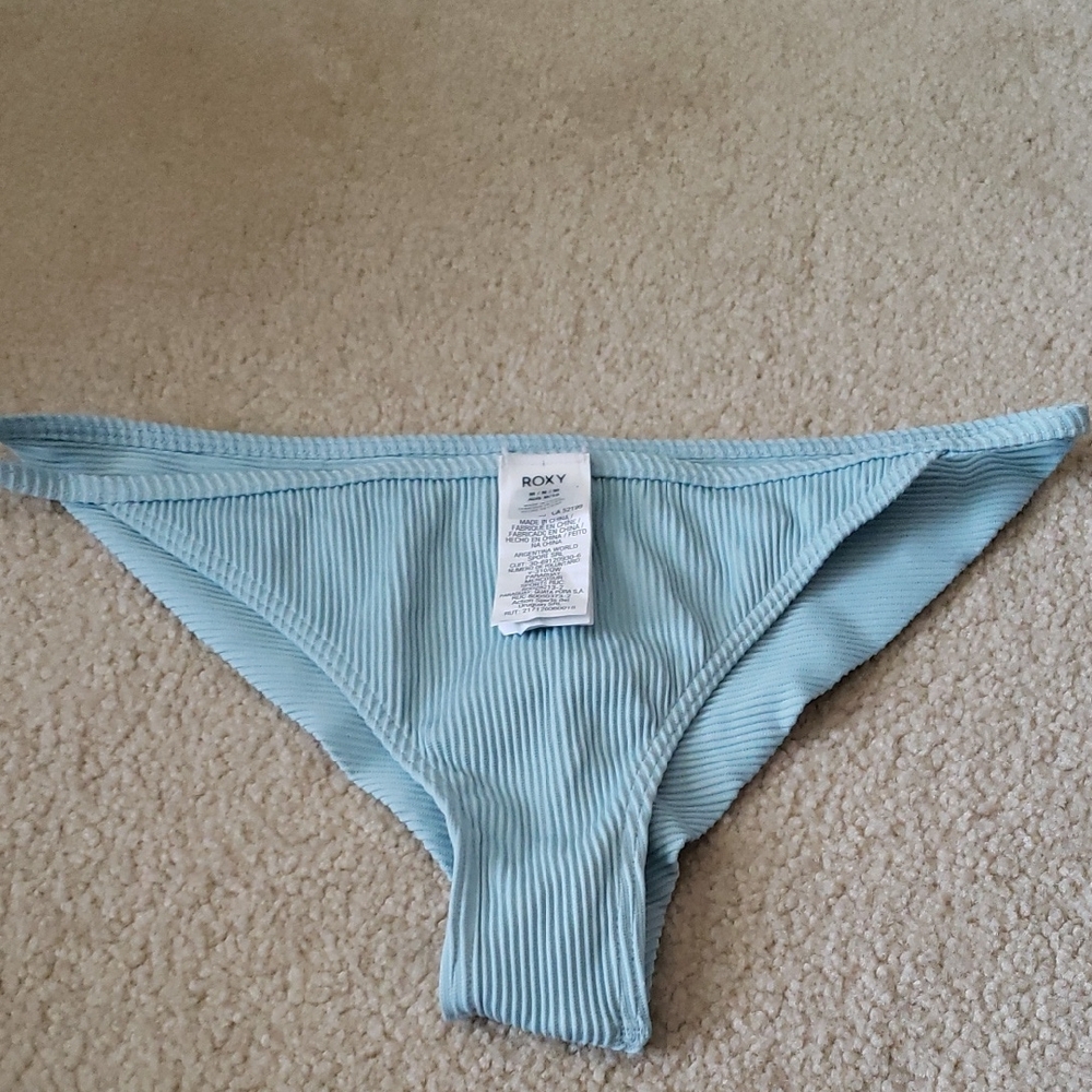 Roxy Sky Blue Ribbed Bikini Bottom